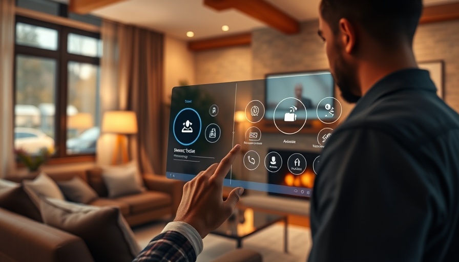 Smart home interface for automation control in a living room.