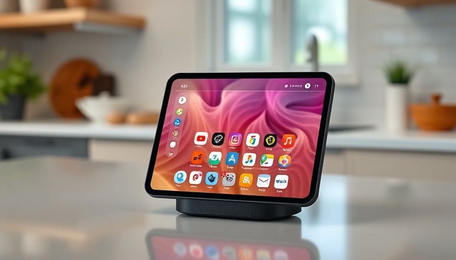 Sleek 7-inch smart home hub in modern kitchen.