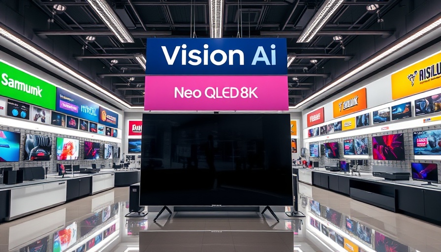 Vision AI in home automation displayed on Neo QLED 8K TV in store.
