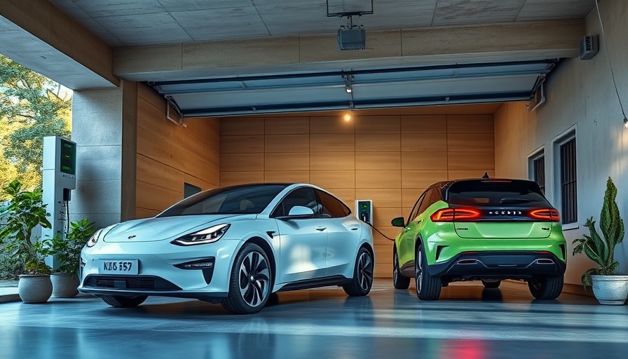 Electric vehicle charging in garage highlighting tax credits for EVs.