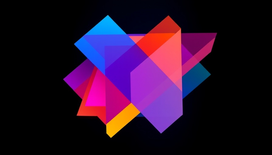 Colorful geometric digital interface, vibrant design