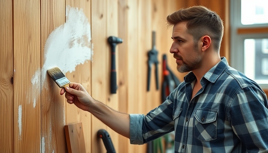 Man doing DIY home improvement projects, painting a wall.