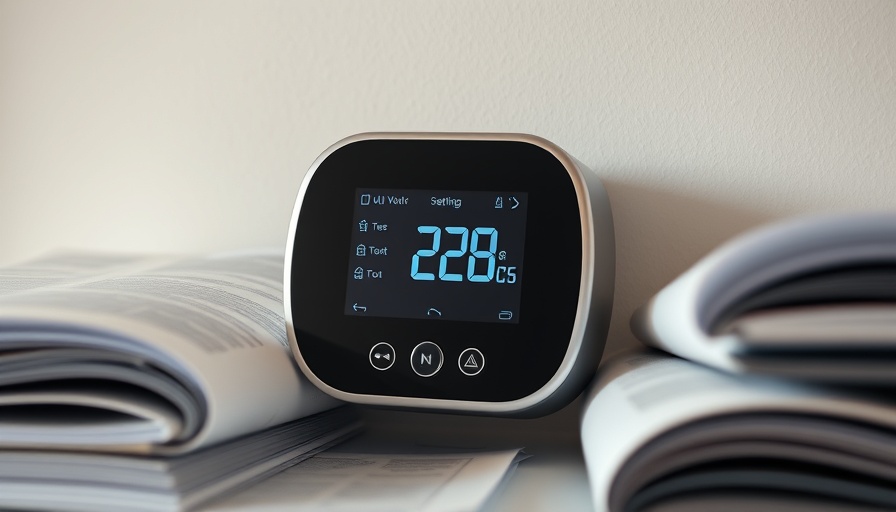 Trane Thermostat showing manuals in a modern home setting.