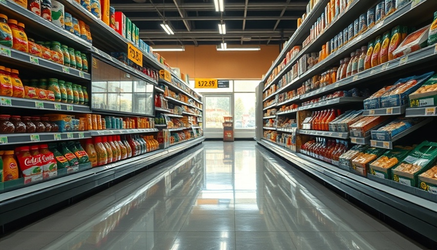 Grocery store aisle illustrating impact of Trump tariffs on food prices.