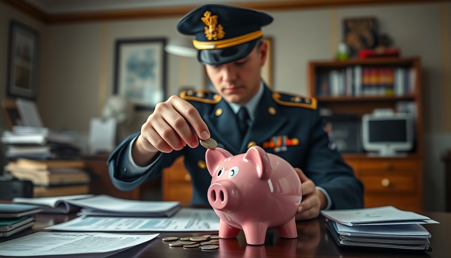 2026 military pay increase depicted by a soldier saving money.