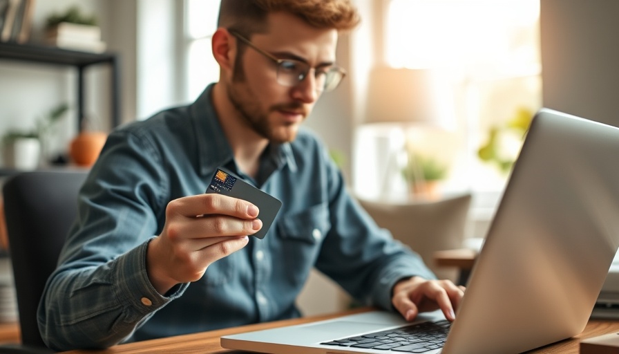 Veteran reviewing credit card options online.