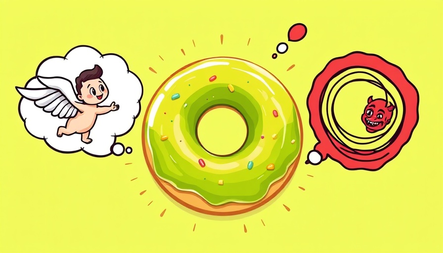 Abstract green donut illustration with decision fatigue themes