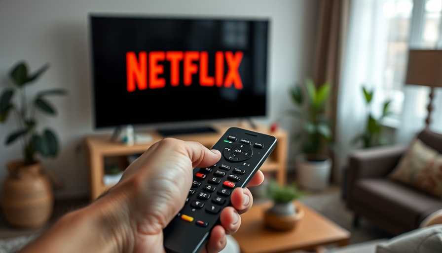 Netflix screen with remote control, illustrating Netflix password-sharing policies.