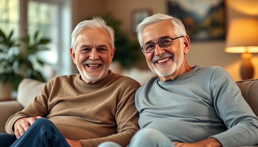 Older Americans choosing to rent, enjoying cozy living room.