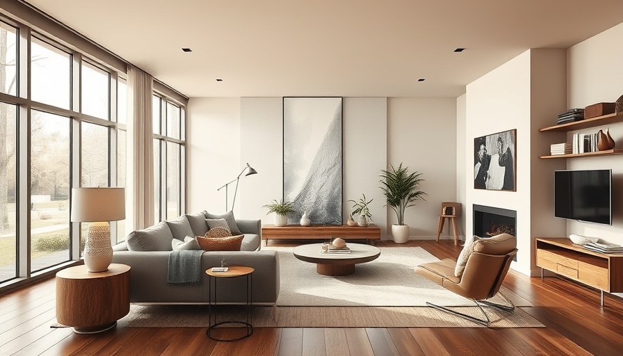 Modern living room with stylish decor in home improvement news.
