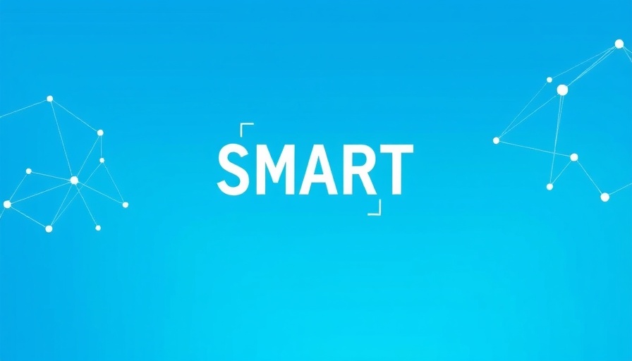 Smart Home tech release advertisement with blue gradient background.