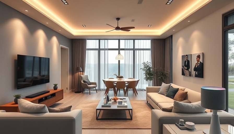 Modern smart home interior with automation features