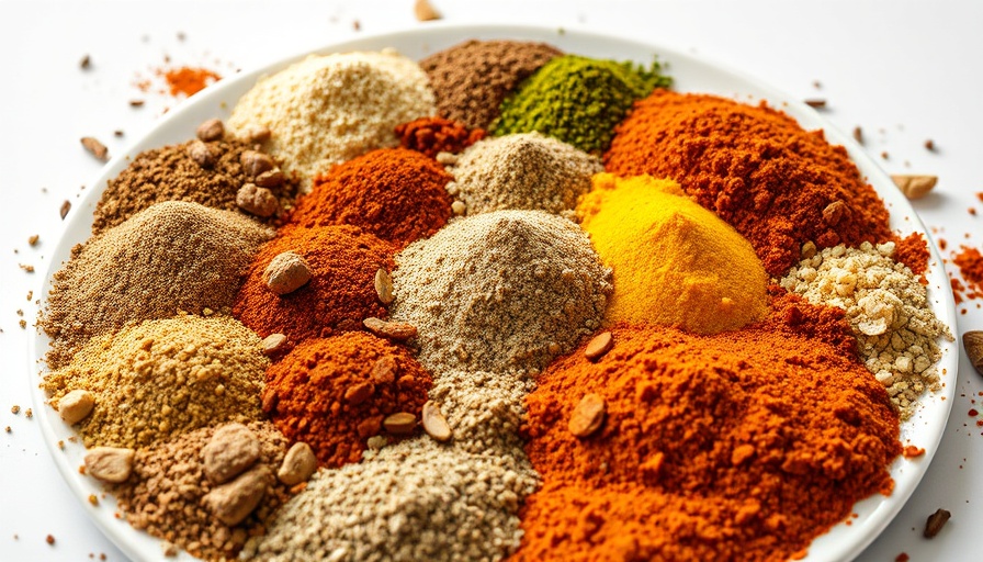 Vibrant homemade Moroccan spice blend on a white plate