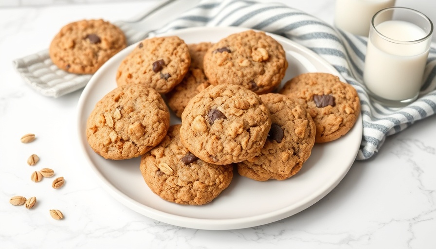 Freshly baked healthy oatmeal cookies on a plate.