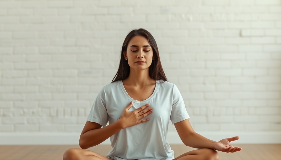 Calm woman practicing mindfulness meditation indoors.