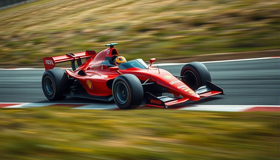 Sleek red race car showcasing motorsport innovation on the track