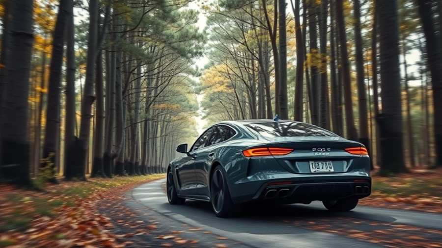 Best of the Bay 2025 automotive showcase car driving through forest path