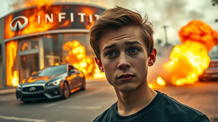 Infiniti's future in the luxury automotive market, illustrated by dramatic scene.