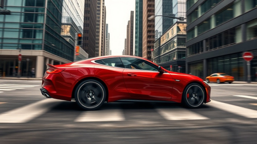 Red car zipping through urban streets: what people think about Infiniti.