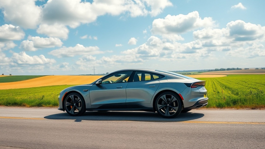 Sleek Kia EV4 GT features in rural landscape setting.