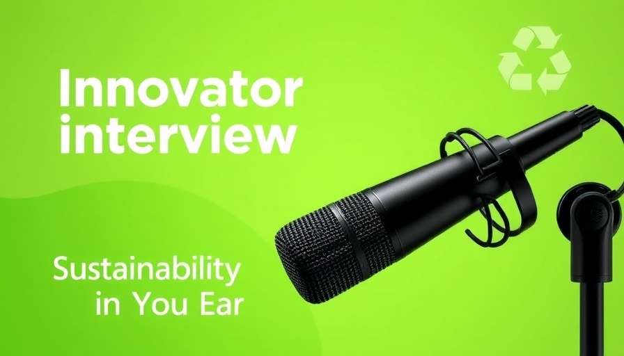 Innovator interview podcast layout with sustainability theme.