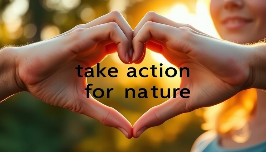 Climate Action awareness hands forming heart shape in sunlight.