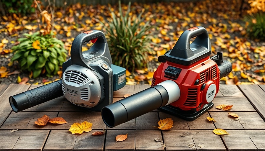 Electric vs Gas Leaf Blowers comparison on table.