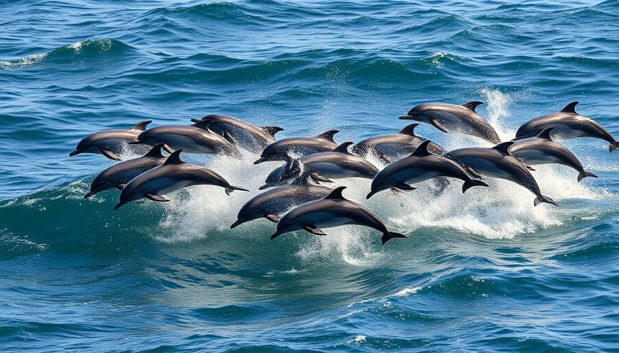 California dolphin superpod sighting with numerous dolphins leaping in ocean.
