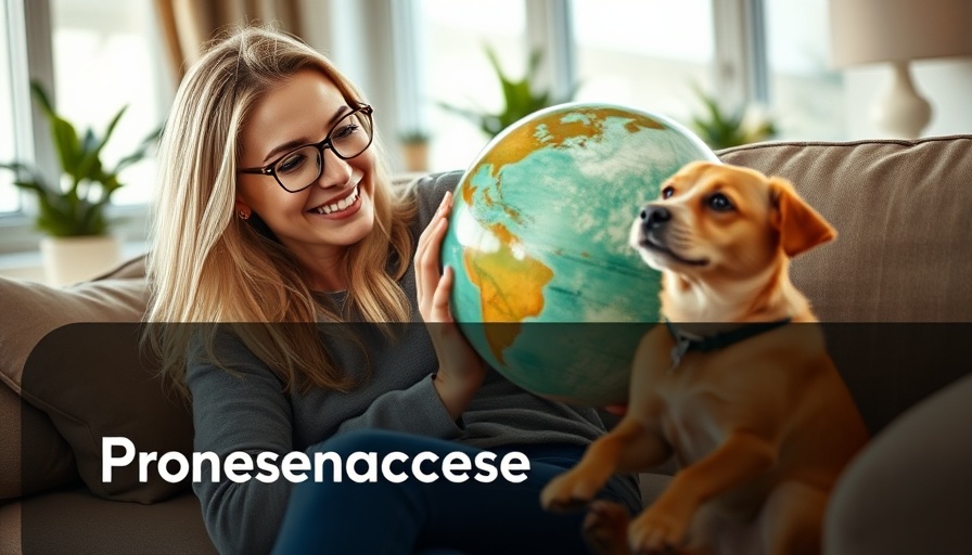 Woman with globe and dog, symbolizing plastic sustainability tips