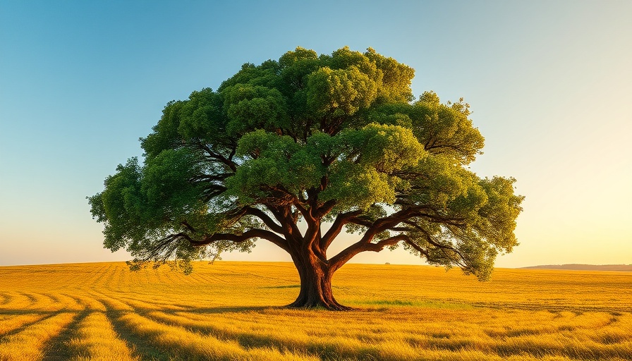 Nature Needs Defenders: Majestic tree in golden field.