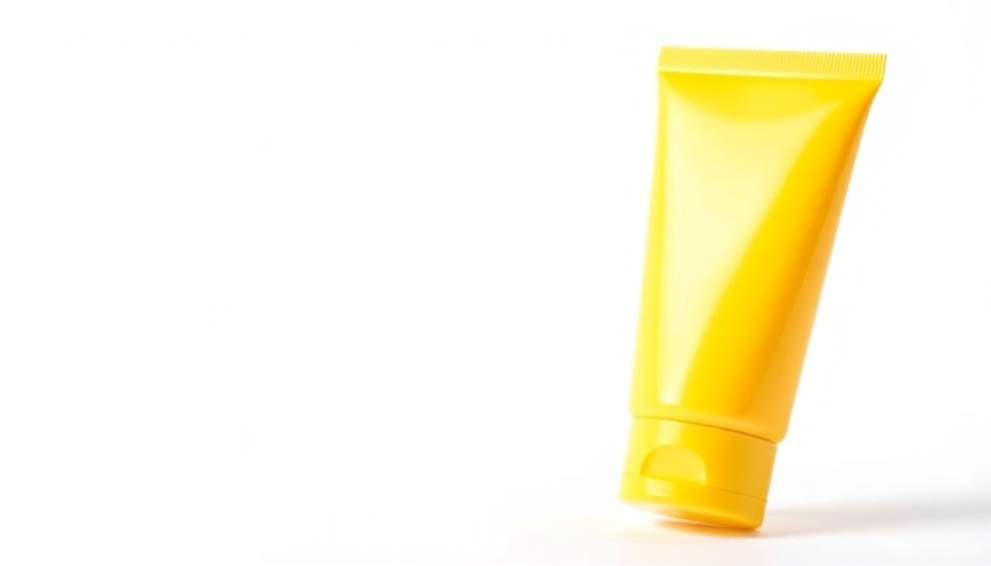 Vibrant yellow tube of cruelty-free sunscreen with natural ingredients.