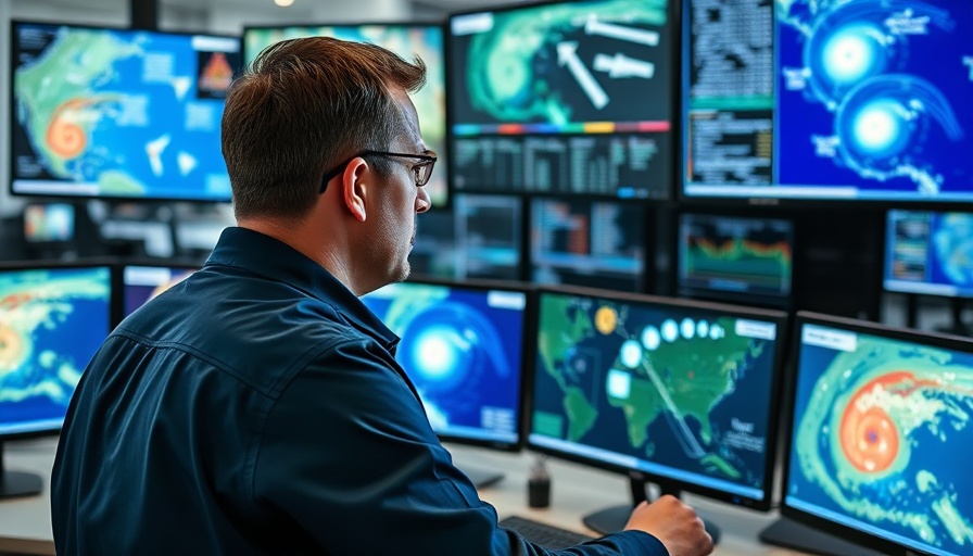 Meteorologist analyzing hurricane data, showcasing NOAA's impact on public safety issues.