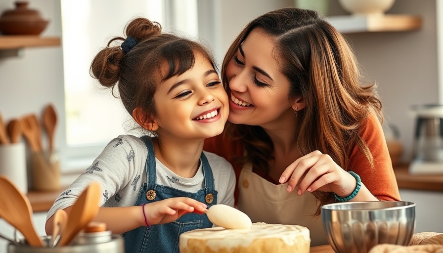 Mother and daughter baking together, joyful moment in cozy kitchen with healthy sweeteners.