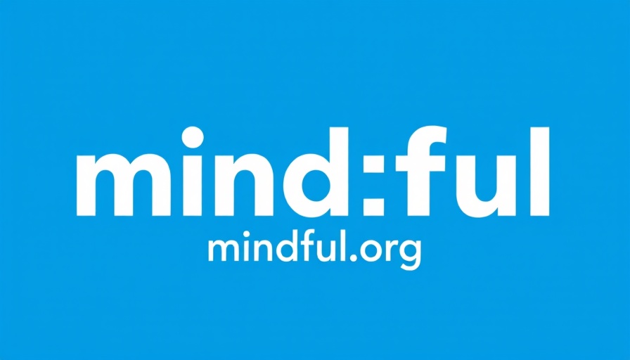 Mindful organization logo on blue background.