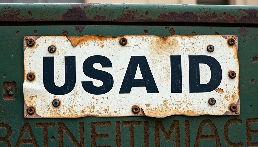 Weathered USAID sign symbolizing Trump USAID cuts global climate finance.