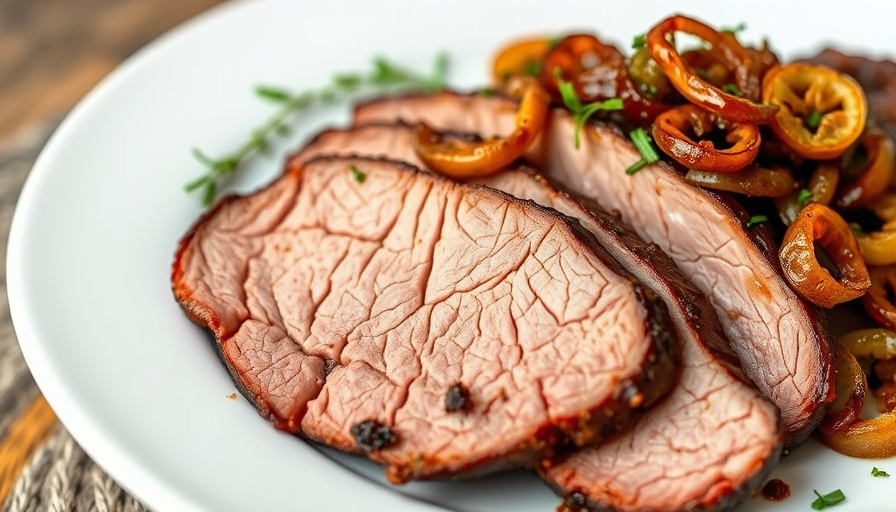 Mouthwatering brisket recipe with onions and herbs.