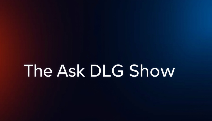 Sleek digital graphic for The Ask DLG Show, minimalist design