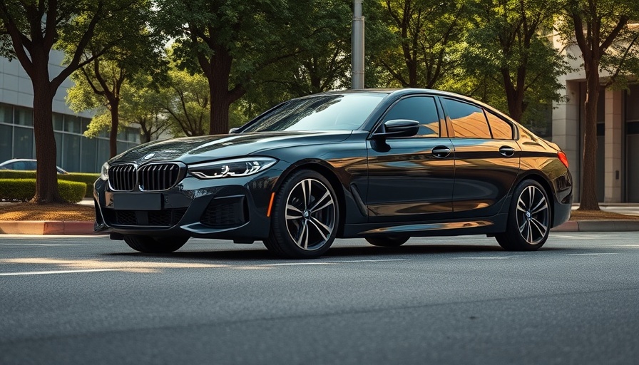 BMW sedan with emphasis on solid-state batteries parked in urban setting.