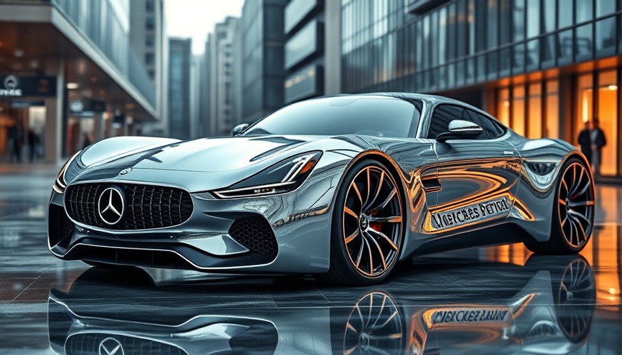 Futuristic concept car by Mercedes-Benz in collaboration, sleek chrome design.