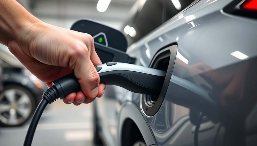 Close-up of electric vehicle charging port with charger being plugged in, Electric Vehicle Charging.