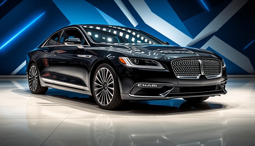 2025 Lincoln Corsair Grand Touring in showroom with digital graphics.