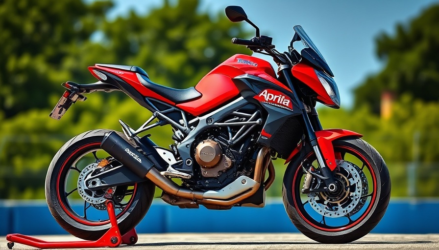 Aprilia Tuono 660 Factory motorcycle with vibrant design.