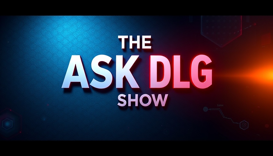 Abstract graphic with 'THE ASK DLG SHOW' title, modern design.