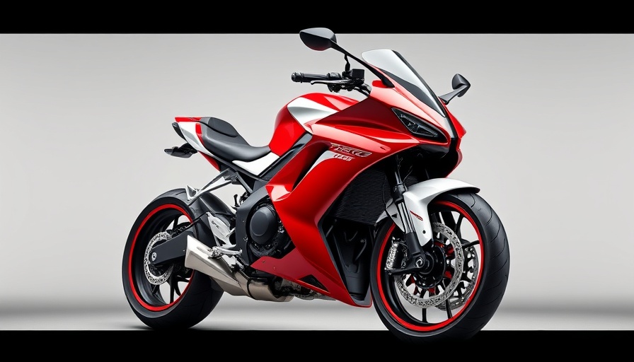 Sleek futuristic motorcycle design in red and white, forgotten motorcycles 2025.