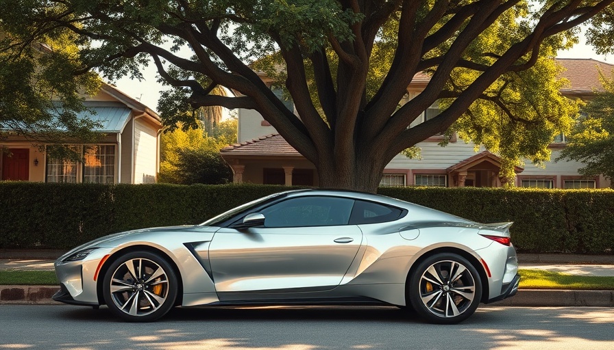 Sleek silver hybrid sports car parked showcasing EPA-rated hybrid driving range.