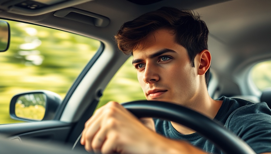 Focused young man driving a car, automotive insurance insider tips.