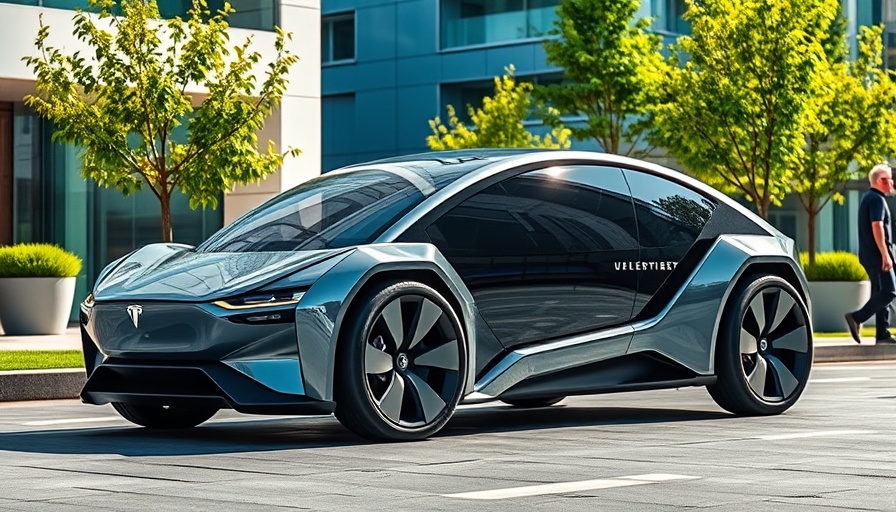 Futuristic Tesla Cybertruck parked in urban setting under bright daylight.