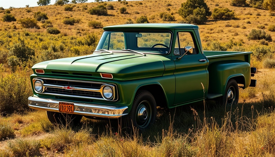 ICON Derelict Chevy C20 pickup in a sunlit field.