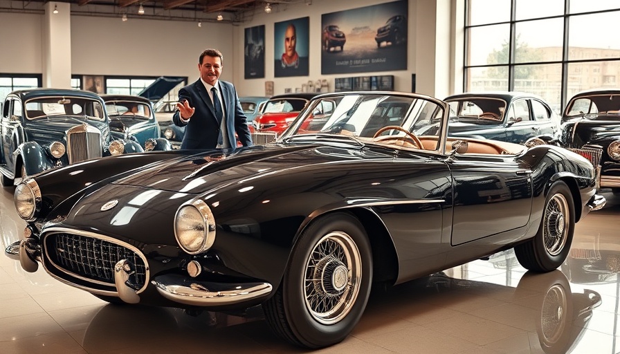 Vintage black classic car in showroom, how to maintain a car.