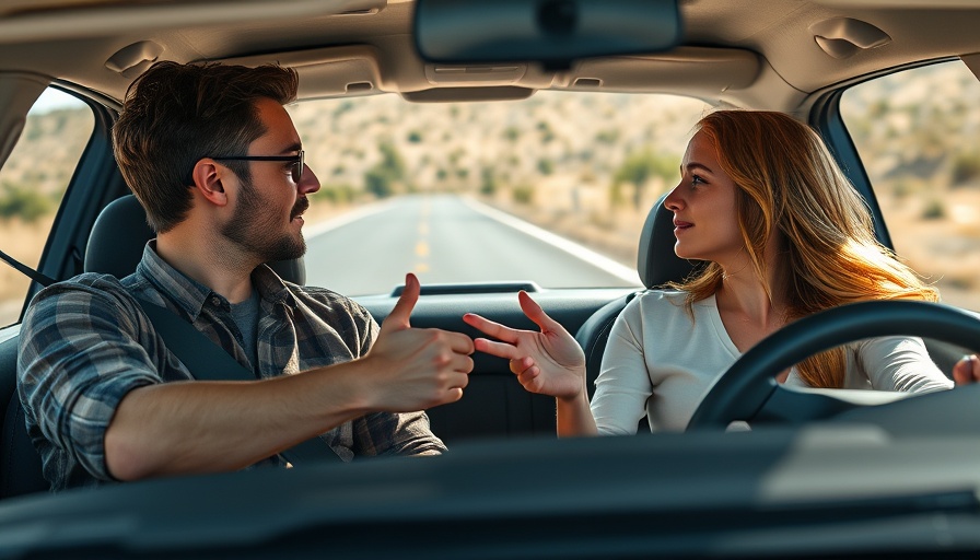 Couple in car seeking roadside assistance without knowing the language